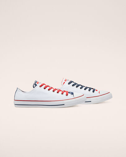 Stars & Stripes Chuck Taylor All Star Blanc/Rouge universit&eacute;, Detail Angle View