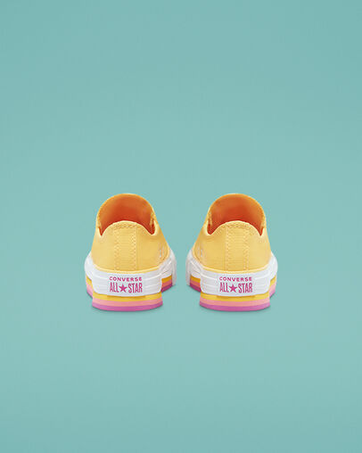 Multicolor sole EVA Platform Chuck Taylor All Star Pulso c&iacute;trico/Blanco, Heel View