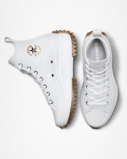 Run Star Hike Platform Metallic Details Blanc/Argent/Gravier, Top and Side View