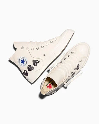Converse x Comme des Gar&ccedil;ons PLAY Chuck 70 Multi Heart Milk/Black/Egret, Outer Side View