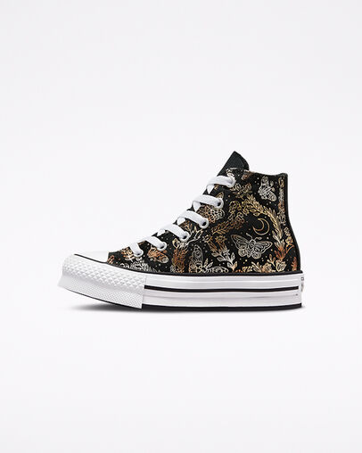 Chuck Taylor All Star EVA Lift Platform Butterfly Shine Nero/Oro/Bianco, Inner Side View