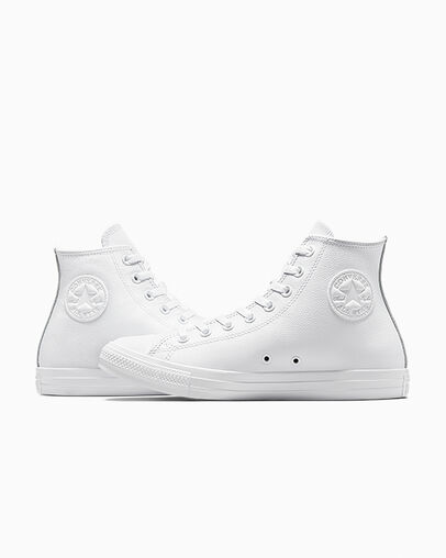 Chuck Taylor All Star Leather White Monochrome, Detail Angle View