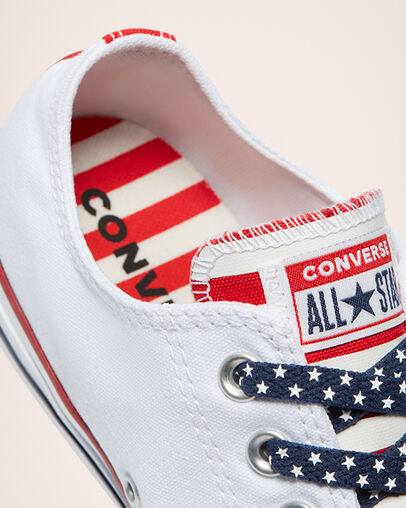 Stars & Stripes Chuck Taylor All Star Blanc/Rouge universit&eacute;, Reflective View