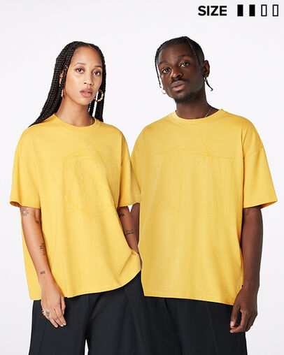 Converse Shapes Graphic Box T-Shirt Gold Dart Heather, Front View