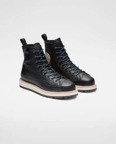 Crafted Boot Chuck Taylor Noir/Fauve clair/Noir, Angled View