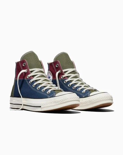 Converse x Noah Chuck 70 Patchwork Insignia Blue/Egret/Black, Top and Side View