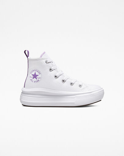 Chuck Taylor All Star Move Platform Blanco/Morado p&iacute;xel/Blanco, Outer Side View