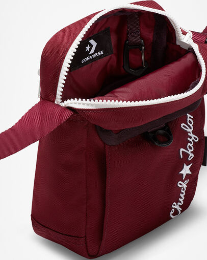 Embroidered Cross-body Bag Dark Beetroot/Black Cherry