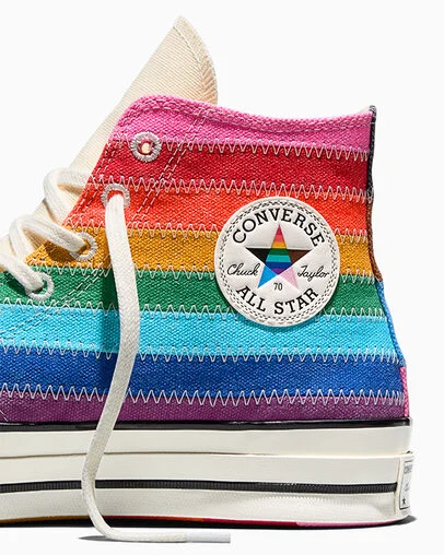 Chuck 70 Pride Flag Blue/Egret/Black, Detail Angle View