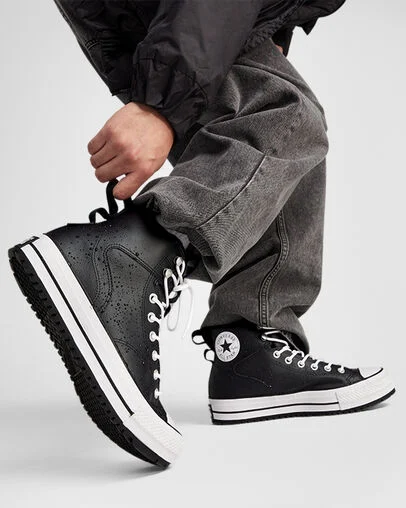 Chuck Taylor All Star Water-Repellent Hiker Boot Black/Black/White, Reflective View