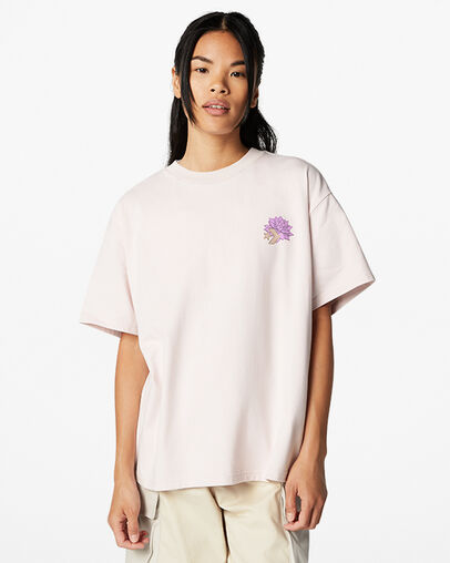 T-shirt Desert Rave Oversized Art Rose orge, Front View