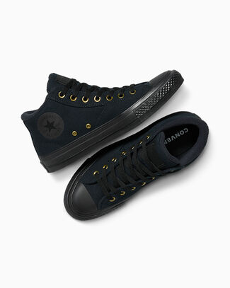 Converse Chuck Taylor All Star Malden Street Mid Shoe Canvas In Black, Size 7.5 - A14629C
