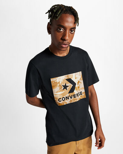 Star Chevron Camo T-Shirt Negro Converse, Front View