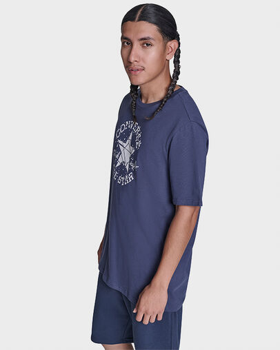 Broken Glass T-Shirt Converse Navy, Back View