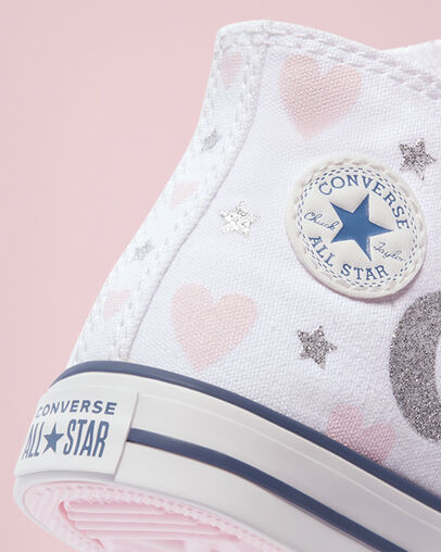 Chuck Taylor All Star My Wish White/Pink/Silver, Detail Angle View