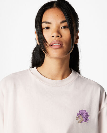 T-shirt Desert Rave Oversized Art Rose orge, Detail View