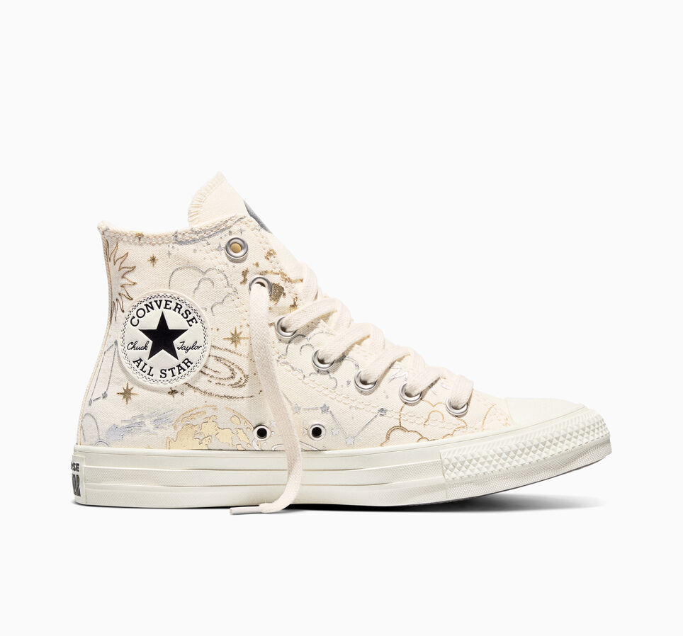 Chuck Taylor All Star Cosmic High Top Egret/Silver/Gold