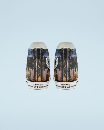 Sunset Palms Chuck Taylor All Star Naranja/Blanco/Negro, Heel View