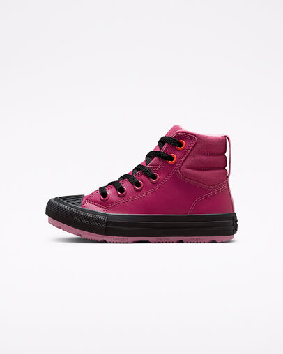 Berkshire Pink Leather Converse Kids Chuck Taylor All Star