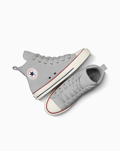 Chuck Taylor All Star Suede Zone grise/&Eacute;cru/Bleu marine minuit, Angled View