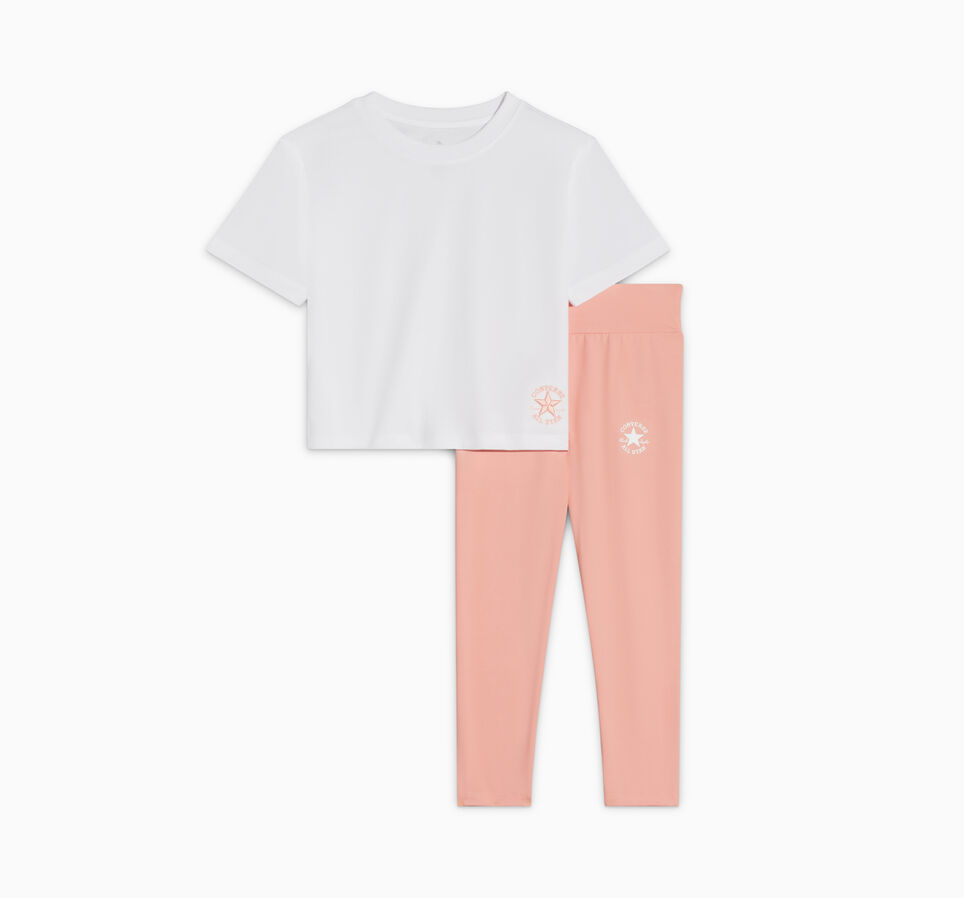 Boxy T-Shirt and Leggings Set Flamingo Fade