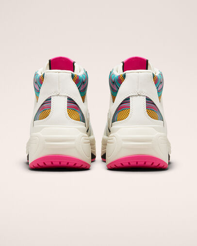 Weapon CX '90s Marbled Vintage White/Prime Pink/Black, Heel View