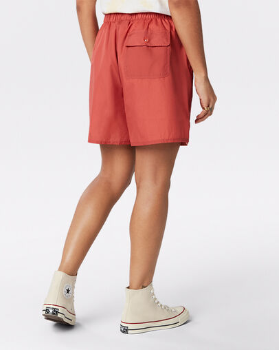 Short &agrave; boucle en nylon Terre cuite rose, Back View