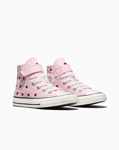 Chuck Taylor All Star Easy-On Valentine's Day New Found Bloom Pink/Vintage White/Black, Top and Side View