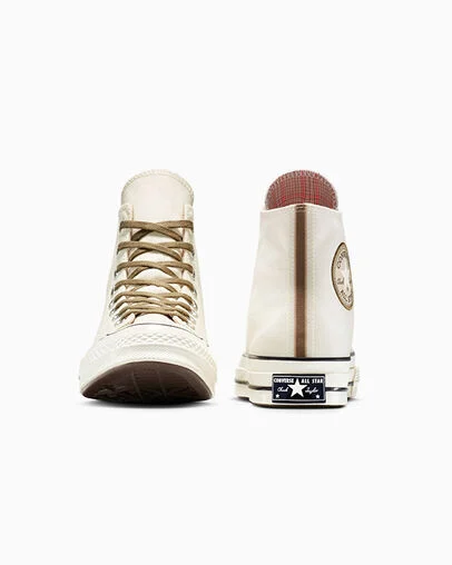 Chuck 70 Houndstooth Lining Egret/Swamp Green/Last Straw, Heel View