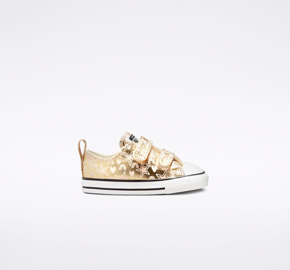 Chuck Taylor All Star Easy-On Stars & Rainbows Light Gold/White/Black