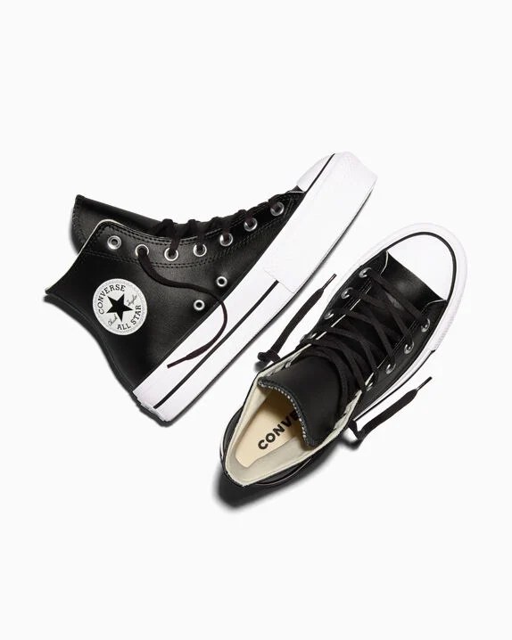 Chuck Taylor All Star Leather Platform Black/Black/White
