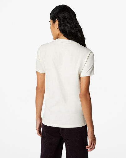 Star Chevron Abstract Flowers T-Shirt Egret, Back View