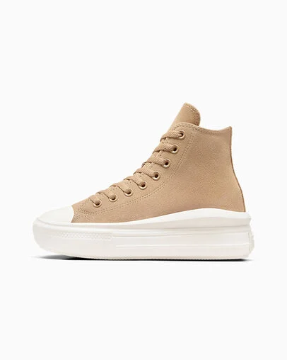 Chuck Taylor All Star Move Platform Colorful Suede Coffee Rum/Egret/Black, Inner Side View