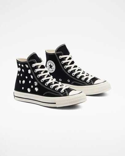 Chuck 70 Gems Black Gems, Angled View