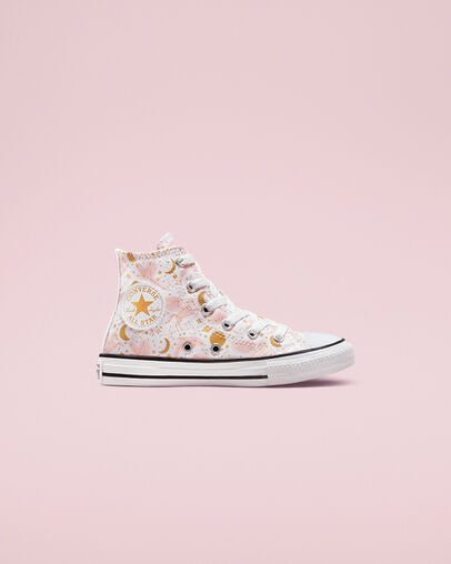 Chuck Taylor All Star Constellations White/Storm Pink/Gold, Outer Side View