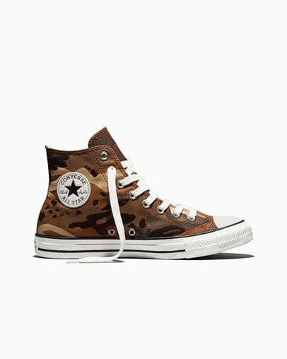 Chuck Taylor All Star Wide Camo Dark Whiskey Brown/Vintage White/Black, Outer Side View