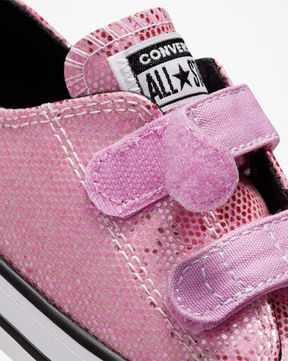 Chuck Taylor All Star Easy-On Glitter Pink/Beyond Pink/Black, Detail Angle View