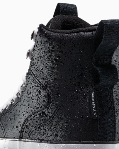 Chuck Taylor All Star Water-Repellent Hiker Boot Black/Black/White, Detail Angle View