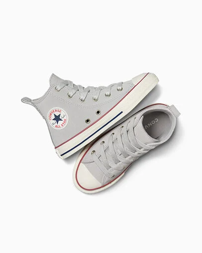 Chuck Taylor All Star Suede Grey Area/Egret/Midnight Navy, Angled View