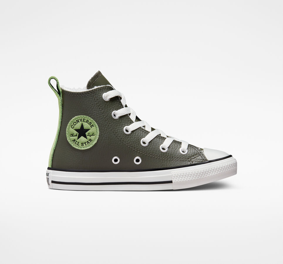 Chuck Taylor All Star Lined Leather Utility Green/Aloe Green