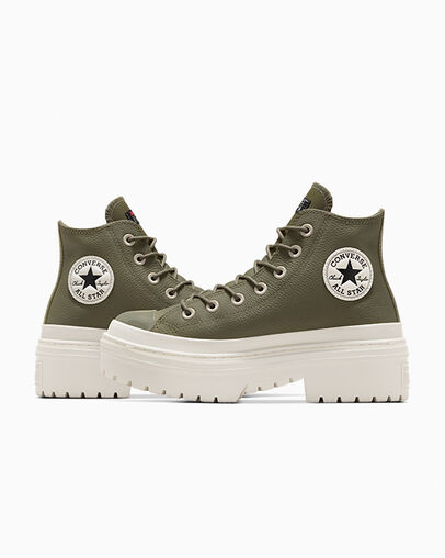 Chuck Taylor All Star Lugged Heel Platform Waterproof Utility/Garza/Negro, Detail Angle View
