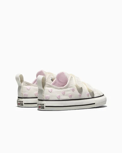 Chuck Taylor All Star Easy-On Valentine&rsquo;s Day Vintage White/New Found Bloom Pink/Black, Heel View
