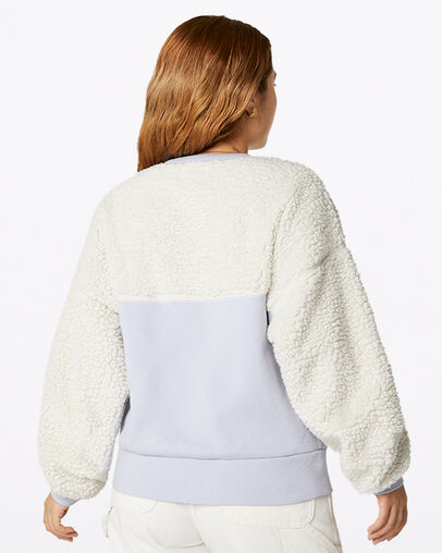 Gewatteerd shirt met ronde hals van sherpa Egret, Back View