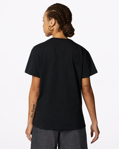 Nature Party Grafik-T-Shirt Converse Black, Back View