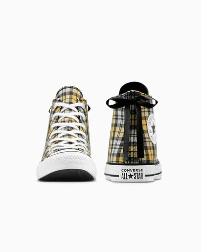 Chuck Taylor All Star Plaid Black/Yellow/White, Heel View