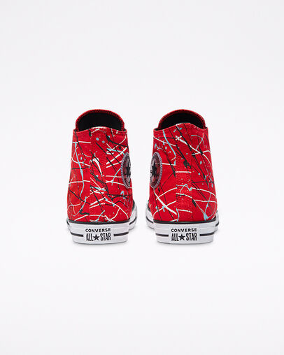 Chuck Taylor All Star Archive Paint Splatter University Red/White/Black, Heel View