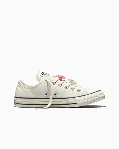 Chuck Taylor All Star Floral Accents Vintage White/Egret, Outer Side View