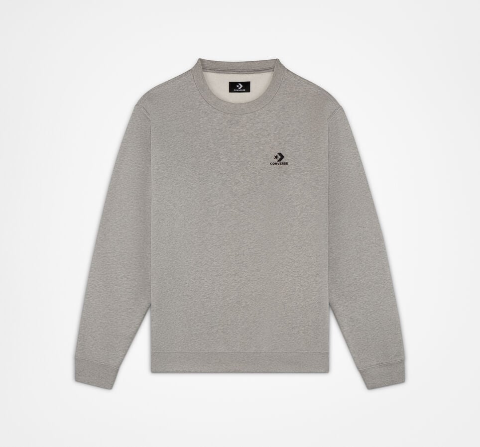 Converse Go-To Embroidered Star Chevron Standard Fit Fleece Crew Sweatshirt