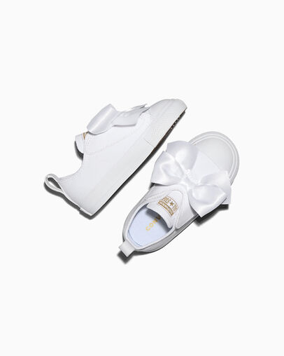 Converse Chuck Taylor All Star Satin Bow Easy-On White/White/Gold — photo 7