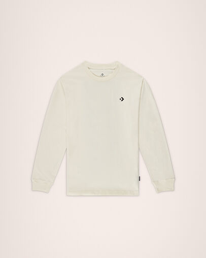 Star Chevron Photo Long Sleeve T-Shirt Egret, Front View